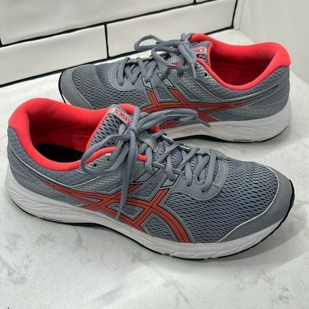 Women's ASICS GEL-Contend 6 Running Sneaker Sheet Rock/Diva Pink 8.5
